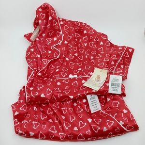 In Bloom by JONQUIL hearts satin pj's 2 pc set
